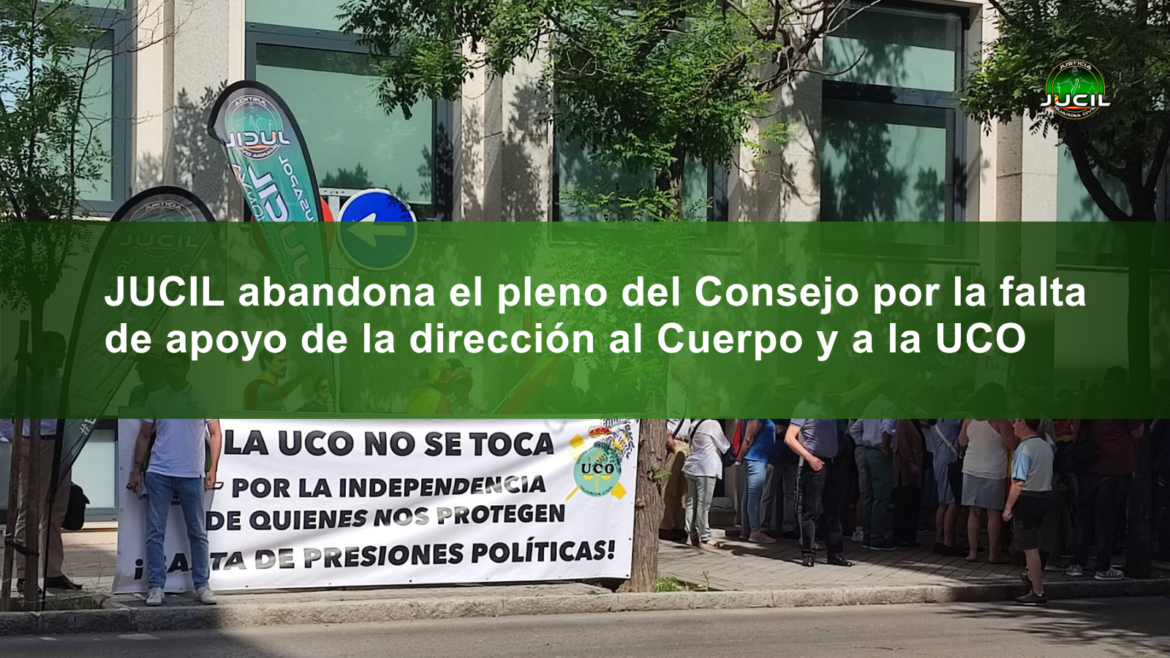 Representantes de JUCIL abandonan el pleno del Consejo de la Guardia Civil en señal de protesta por la falta de apoyo institucional.