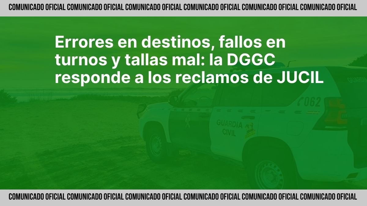 Reunión del Consejo de la Guardia Civil donde se responden a las preguntas de JUCIL sobre errores en destinos, turnos y uniformidad