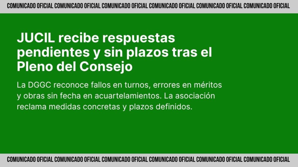 Representantes de JUCIL durante el Pleno del Consejo de la Guardia Civil celebrado el 12 de junio de 2025