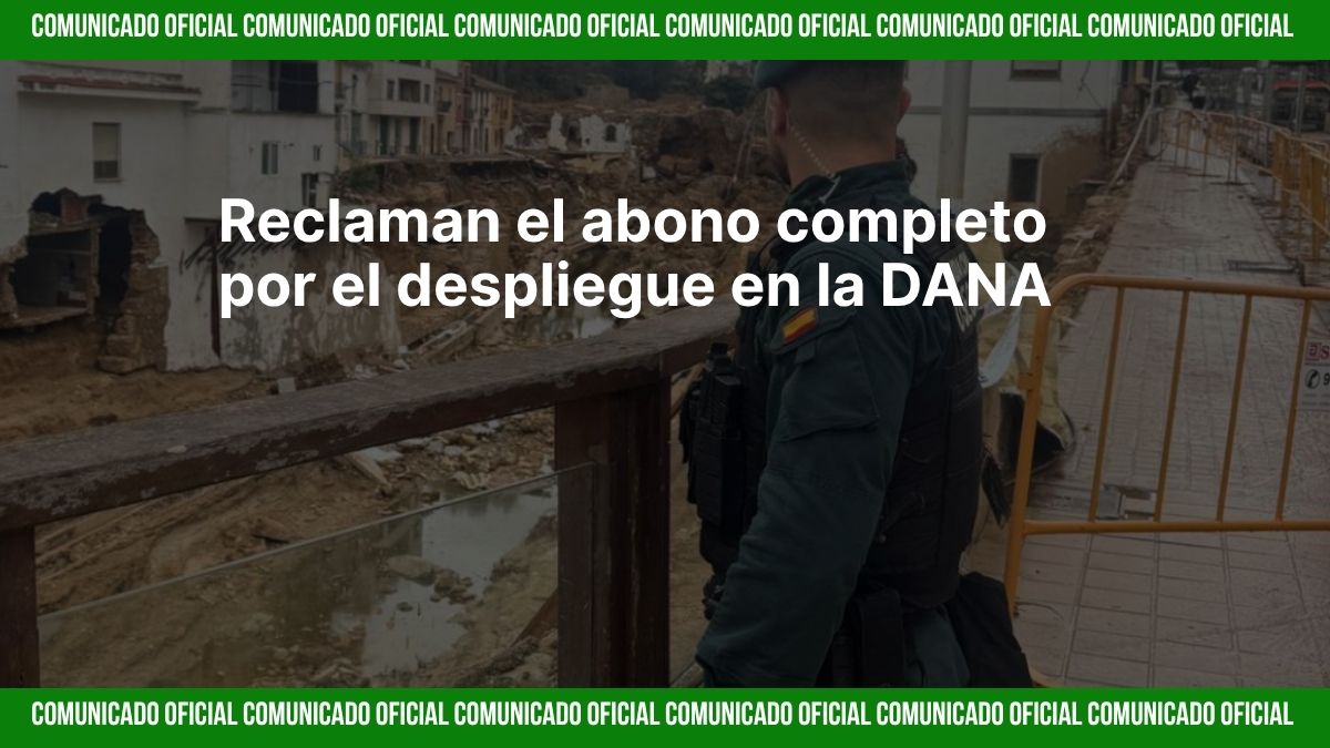 Guardias civiles desplegados en la DANA de Valencia reclaman igualdad retributiva por sus días de servicio