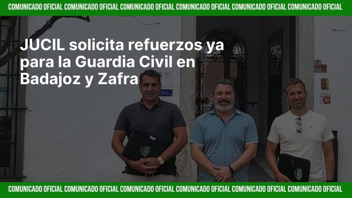 Representantes de JUCIL entregan mociones en los ayuntamientos de Badajoz y Zafra para exigir más efectivos de la Guardia Civil