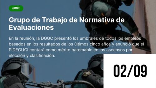 Cartel Grupo de trabajo de normativa de evaluacion