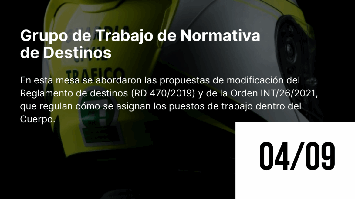 Reunión de JUCIL en la Dirección General de la Guardia Civil sobre la modificación del Reglamento y la normativa de destinos