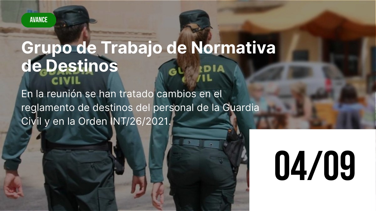 Representantes de JUCIL durante la reunión con la DGGC sobre la modificación del Reglamento de destinos y la Orden INT/26/2021 en la Guardia Civil.