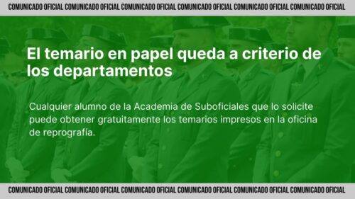 Alumno de la Academia de Suboficiales de la Guardia Civil con temarios en formato papel y digital