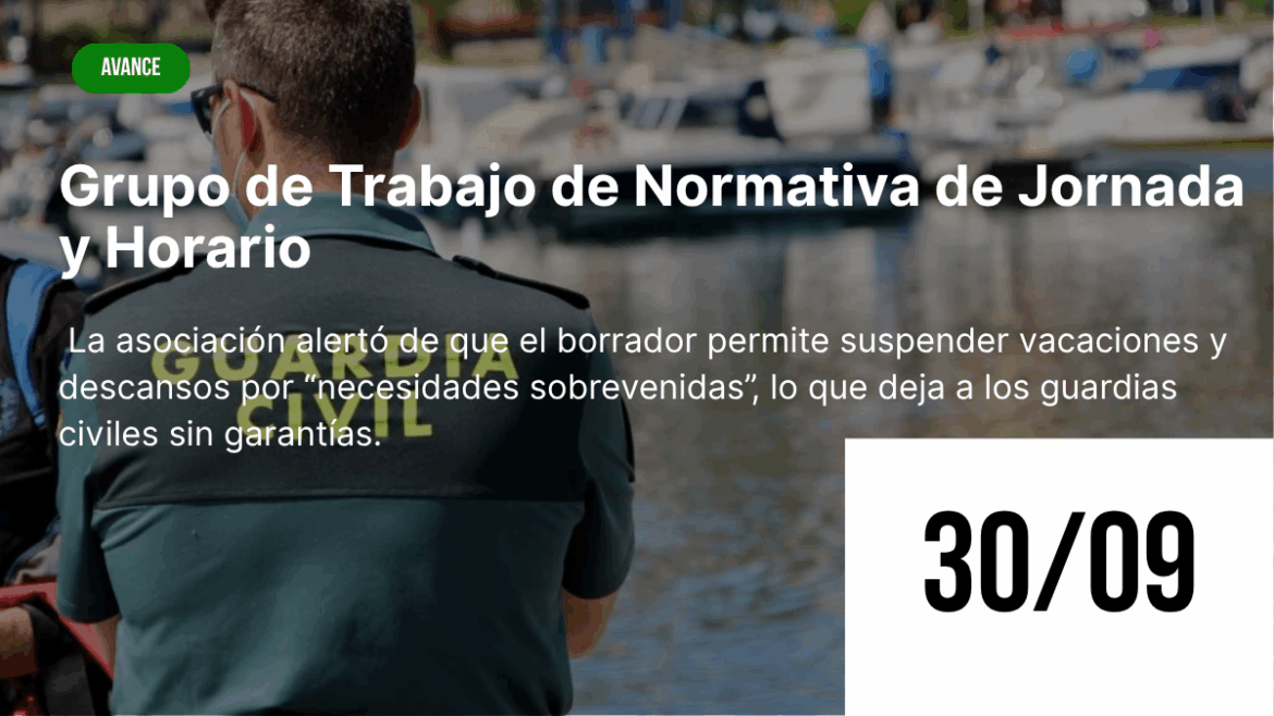 Reunión de trabajo en la Dirección General de la Guardia Civil sobre la normativa de jornada y horario con participación de JUCIL.
