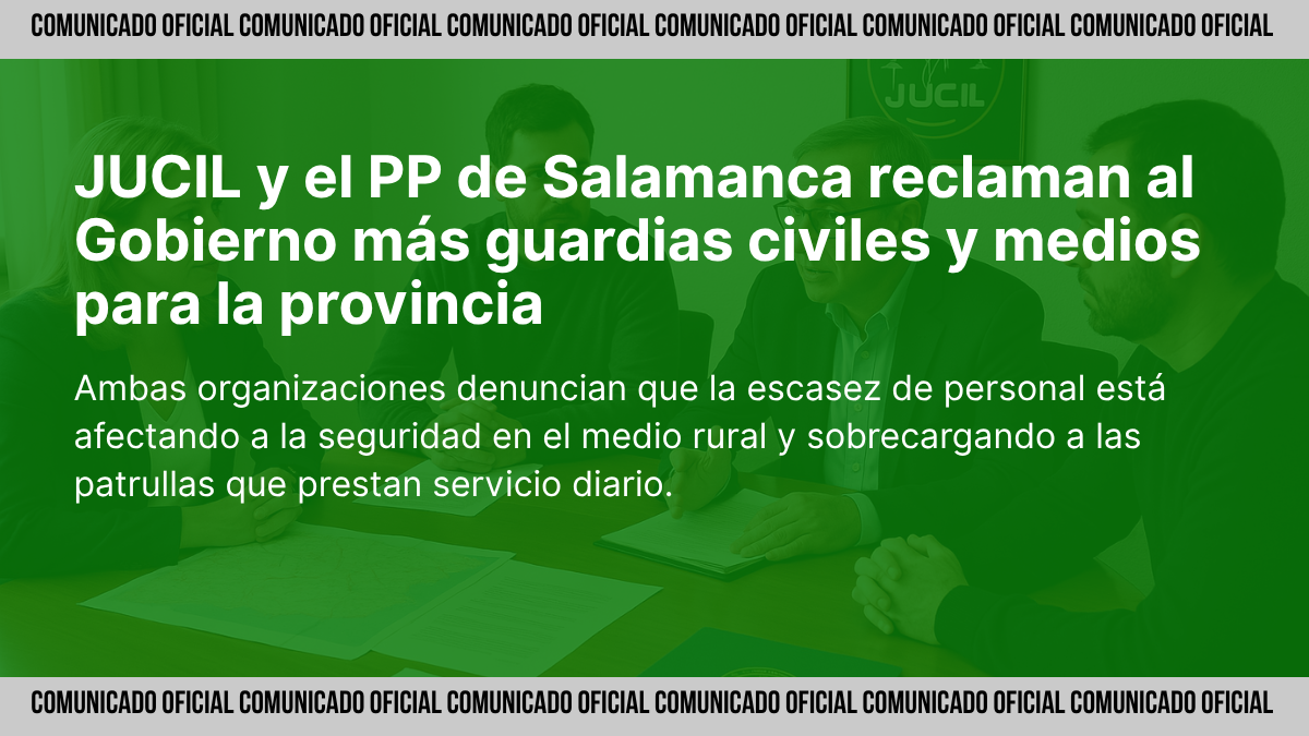 Reunión de JUCIL y el PP de Salamanca reclamando más efectivos y medios para la Guardia Civil en la provincia